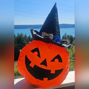 Airdorable Airblown Inflatable 19" Tabletop Jack o' Lantern w/Black Hat